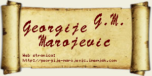Georgije Marojević vizit kartica